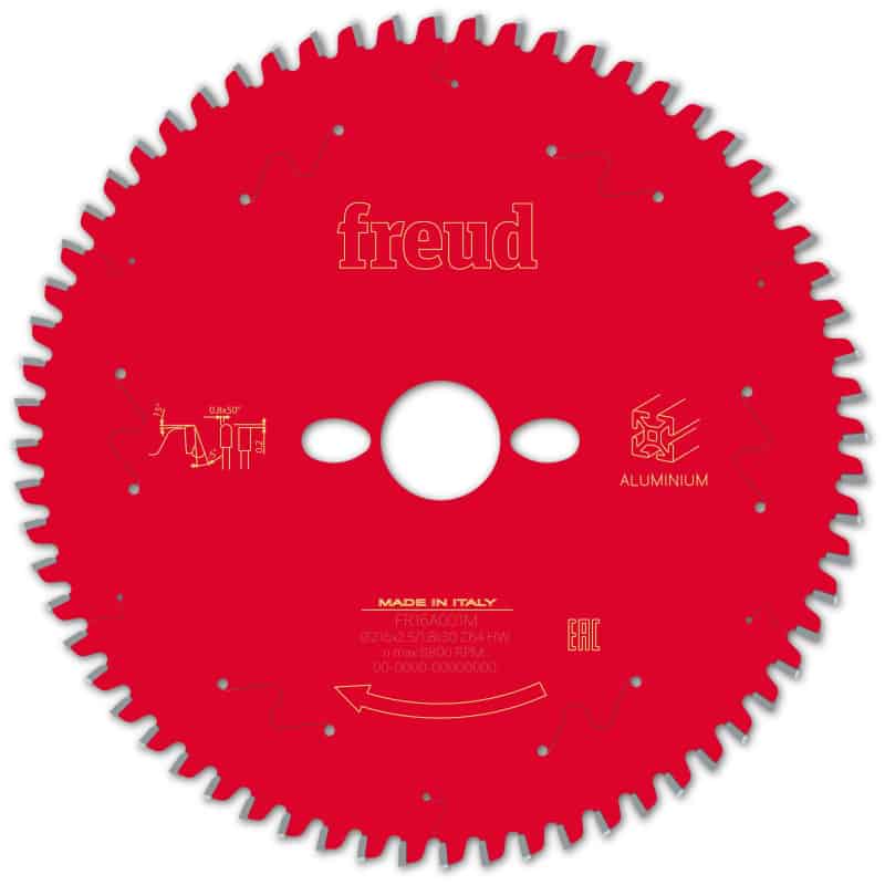Lame aluminium Ø 216 mm - AL 30 mm - E 2,5/1,8 mm - 64 dents FREUD F03FS09821