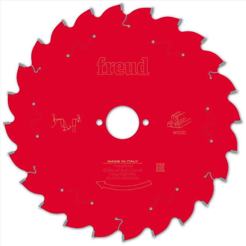 Lame bois Ø 216 mm - AL 30 mm - E 2,4/1,8 mm - 24 dents FREUD F03FS09748