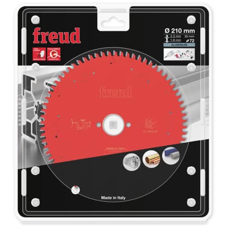 Lame alu / PVC Ø 210 mm - AL 30 mm - E 2,3/1,8 mm - 72 dents FREUD F03FS09817