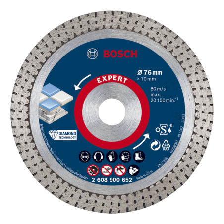 Disque diamant EXPERT HARDCERAMIC pour meuleuse 76 mm BOSCH 2608900652