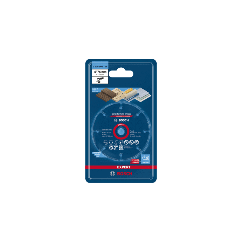 Disque à tronçonner EXPERT CARBIDE MULTI WHEEL BOSCH 2608901196