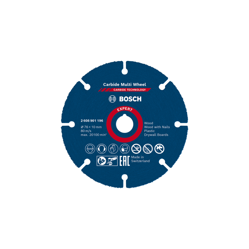 Disque à tronçonner EXPERT CARBIDE MULTI WHEEL BOSCH 2608901196