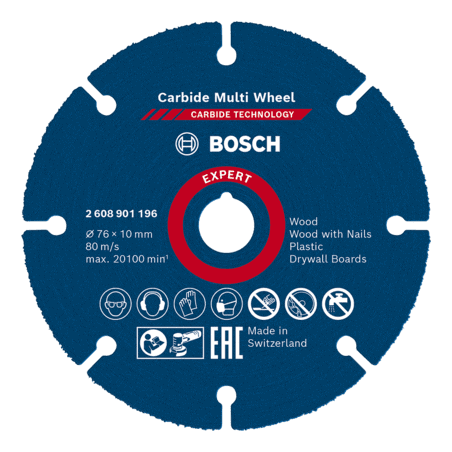 Disque à tronçonner EXPERT CARBIDE MULTI WHEEL BOSCH 2608901196