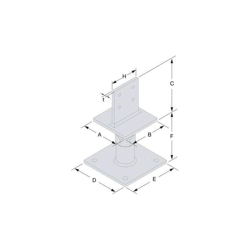 Pied de poteau réglable forte charge SIMPSON PIBA110/160