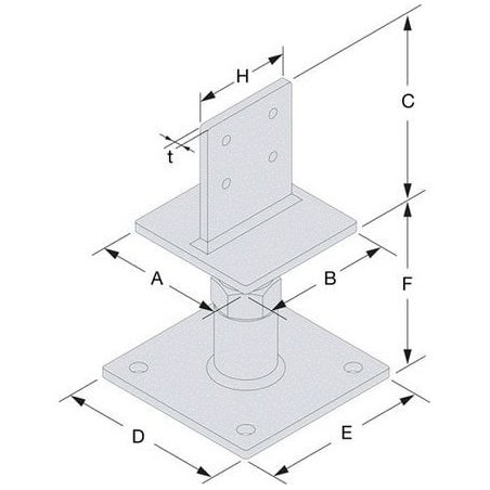 Pied de poteau réglable forte charge SIMPSON PIBA110/160