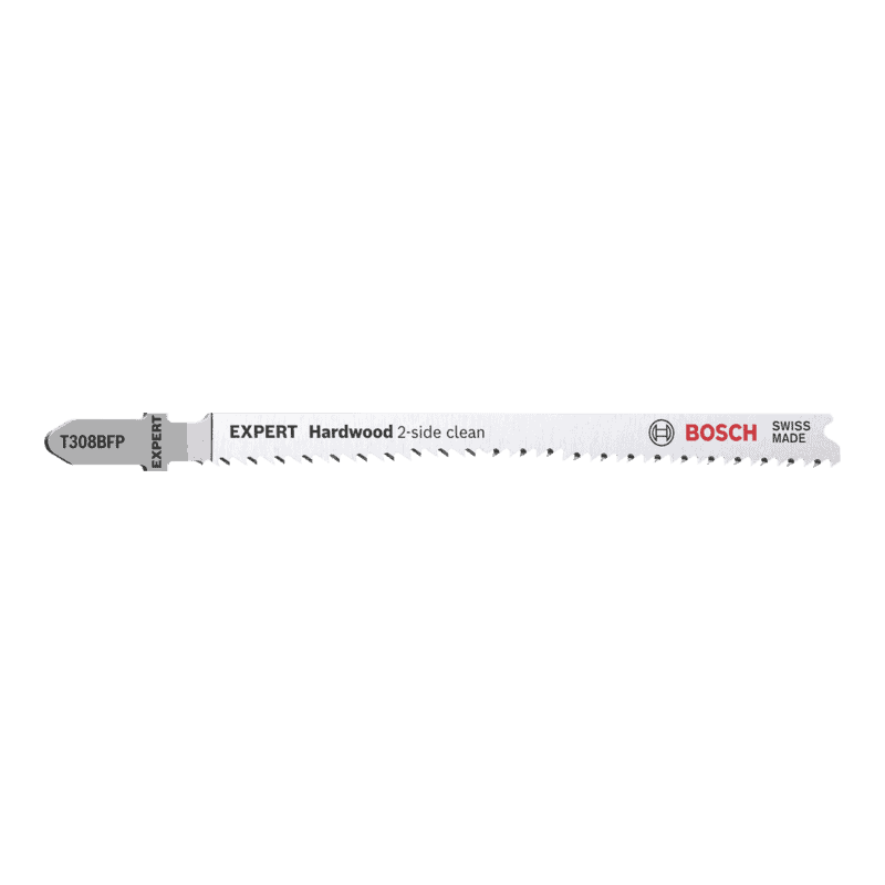 Lames de scie sauteuse bois dur T308 BFP x5 EXPERT 'HARDWOOD 2-SIDE CLEAN' BOSCH 2608900548