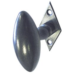 Bouton de crémone olive - platine losange - shérardisé patiné - BRIONNE