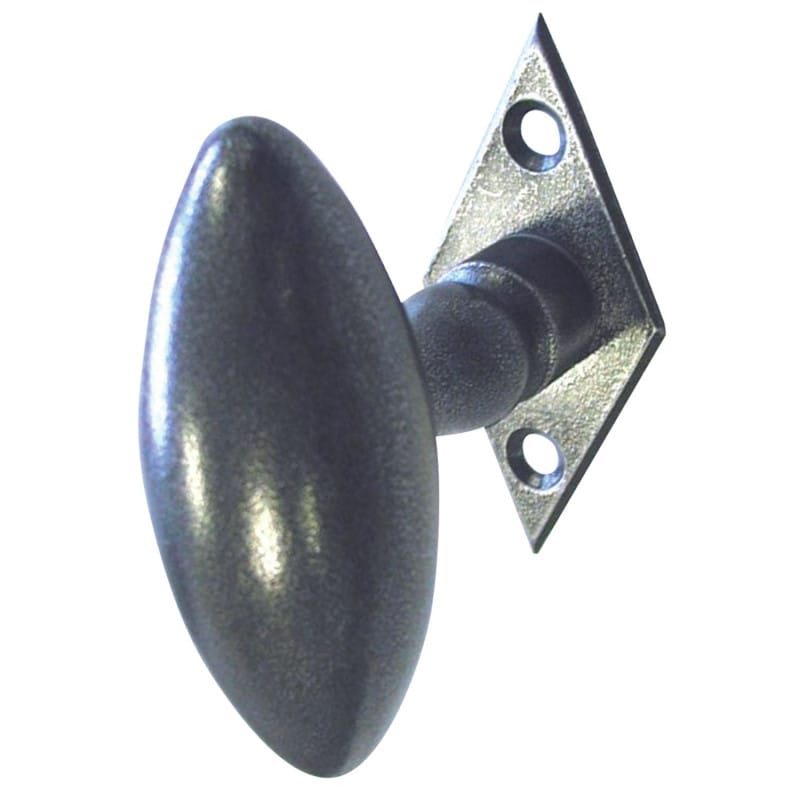 Bouton de crémone olive - platine losange - shérardisé patiné - BRIONNE
