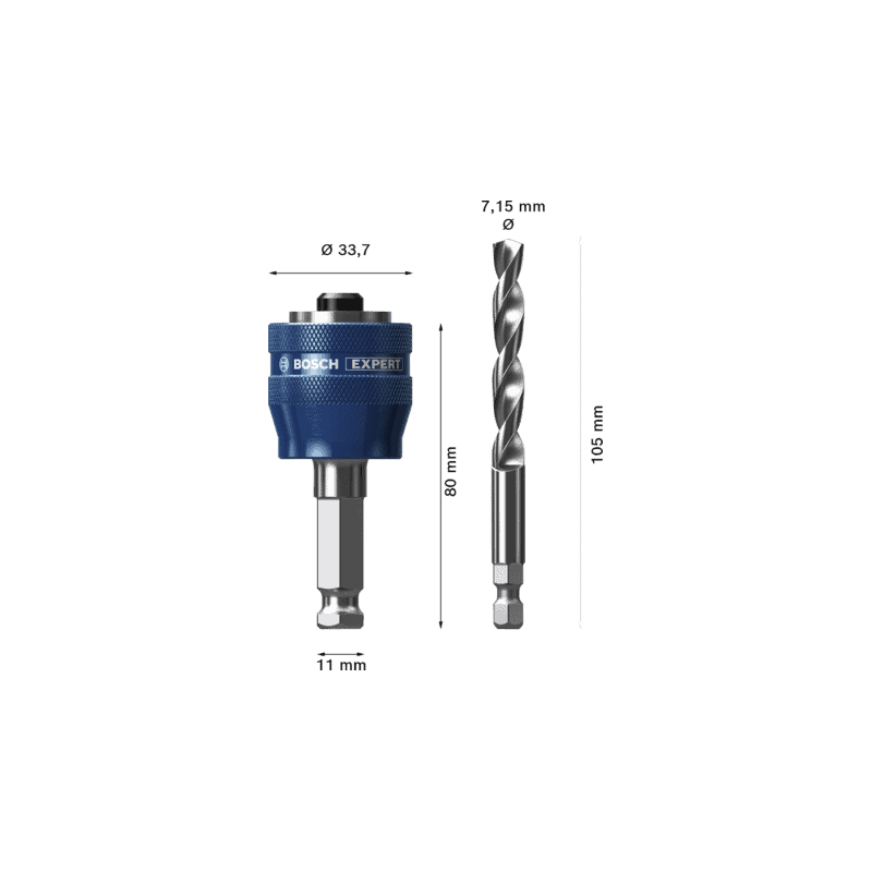 Porte-outil powerchange 6 pans avec centreur BOSCH 2608594258