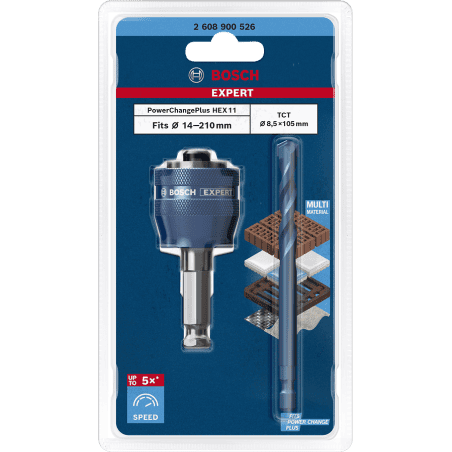 Adaptateur EXPERT Power Change Plus 11 mm - foret TCT - pour système de scie trépan BOSCH 2608522412
