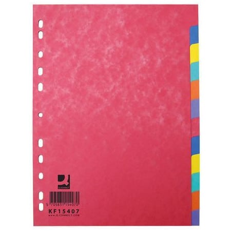Intercalaires carte lustrée x 12 Q-CONNECT