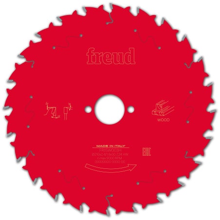 Lame bois Ø 210 mm - AL 30 mm - E 2,4/1,8 mm - 24 dents FREUD F03FS09725