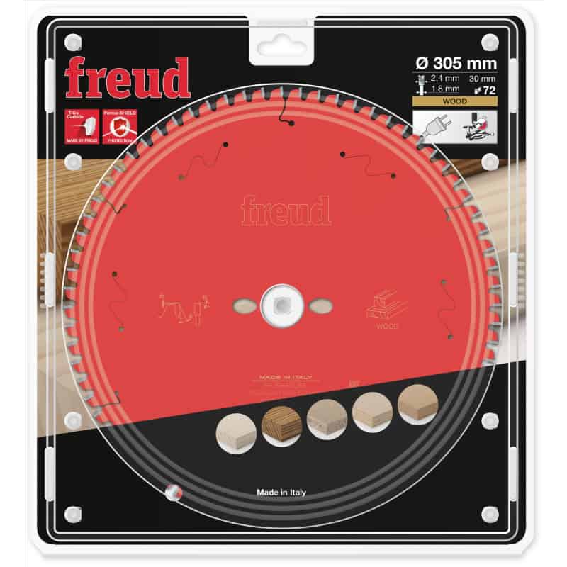 Lame bois Ø 305 mm - AL 30 mm - E 2,4/1,8 mm - 72 dents FREUD F03FS09763