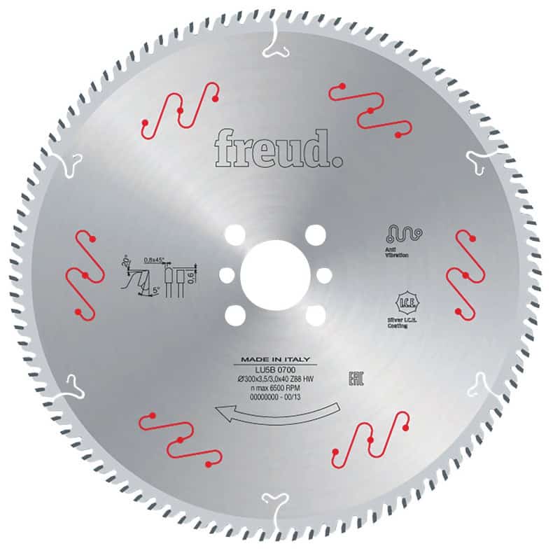 Lame alu / PVC Ø 600 mm - AL 30 mm - E4,8/3,8 mm - 156 dents FREUD F03FS05258