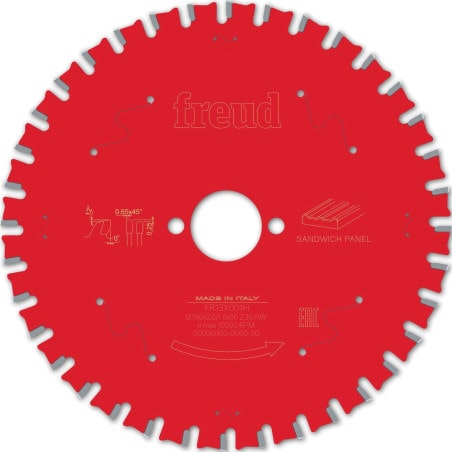 Lame panneaux sandwich Ø 190 mm - AL Ø 30 mm - 36 dents - E 2/1,6 mm - FREUD F03FS09854