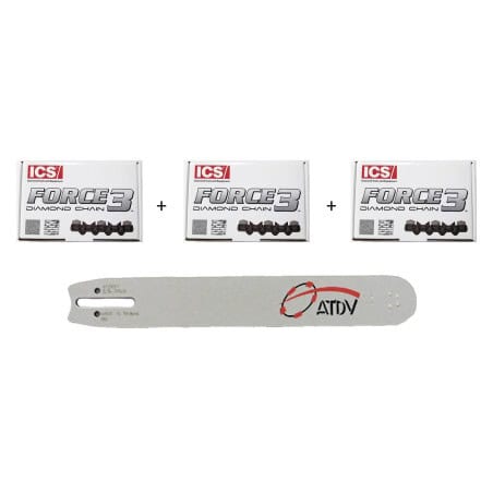 Lot 3 chaines pour tronçonneuse + 1 guide 30 cm ATDV P3-ESAW-25F