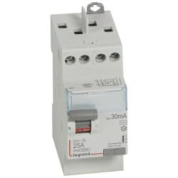 Interrupteur différentiel DX3 type AC - 25A - 2 modules - bornes à vis LEGRAND 4 116 10