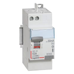 Interrupteur différentiel DX3 type AC - 63A - 2 modules - bornes automatique / vis LEGRAND 4 116 50