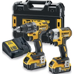 Lot visseuse compact + visseuse à chocs 18 V 5 Ah DEWALT DCK268P2T-QW