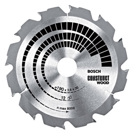 Lame de scie Ø190 bois clouté BOSCH 2608640633