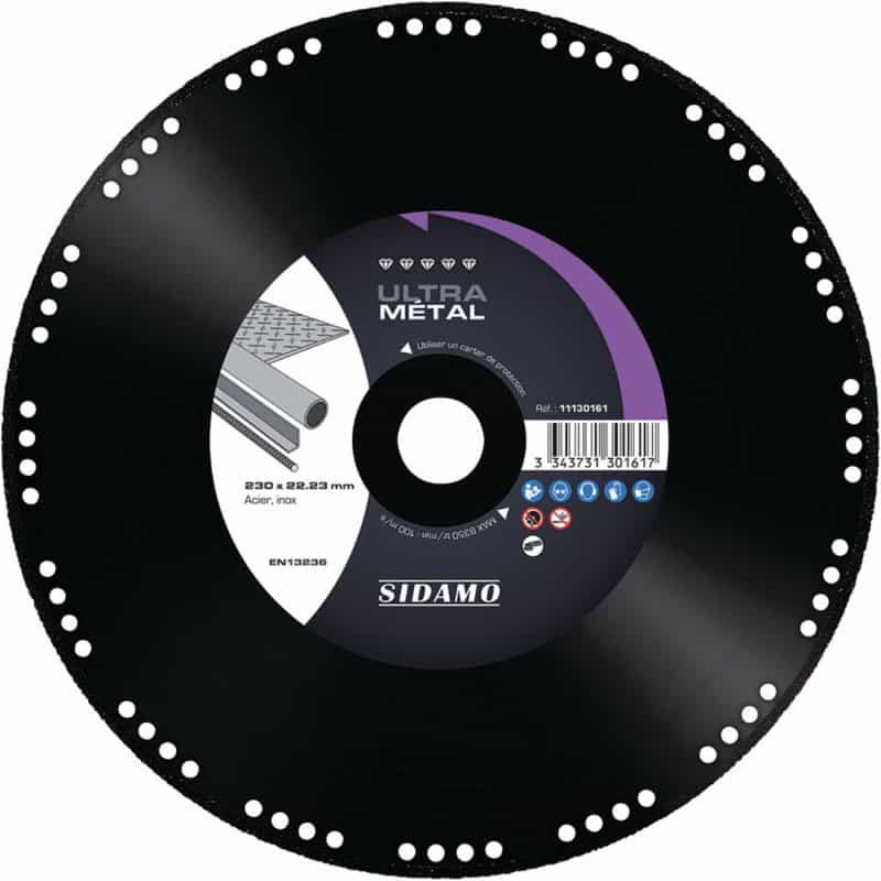 Disque diamant Ø 230 mm ULTRA METAL - matériau composite, fibre de carbone, acier SIDAMO 11130161
