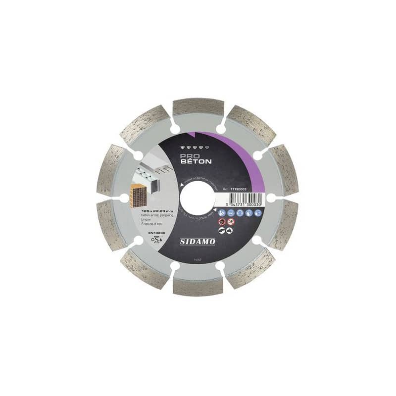 Disque diamant PRO BÉTON Ø125 mm SIDAMO 11130003