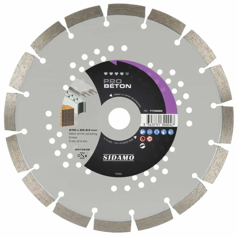 Disque diamant PRO BÉTON Ø230 mm SIDAMO 11130004