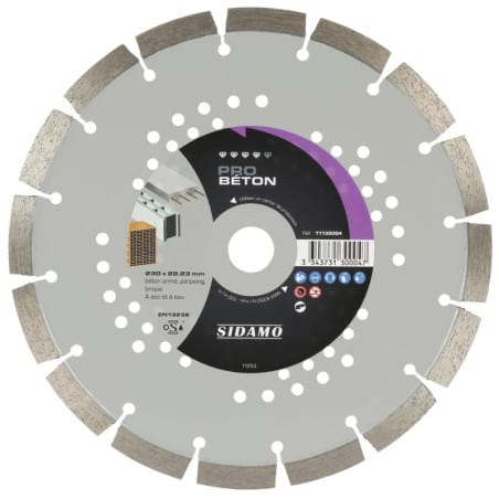 Disque diamant PRO BÉTON Ø230 mm SIDAMO 11130004