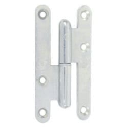 Paumelle - 140 x 55 mm - gauche - acier zingué blanc bout rond JARDINIER MASSARD