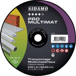 Disque à tronçonner Ø230 mm PRO MULTIMAT multi matériaux SIDAMO 10111048
