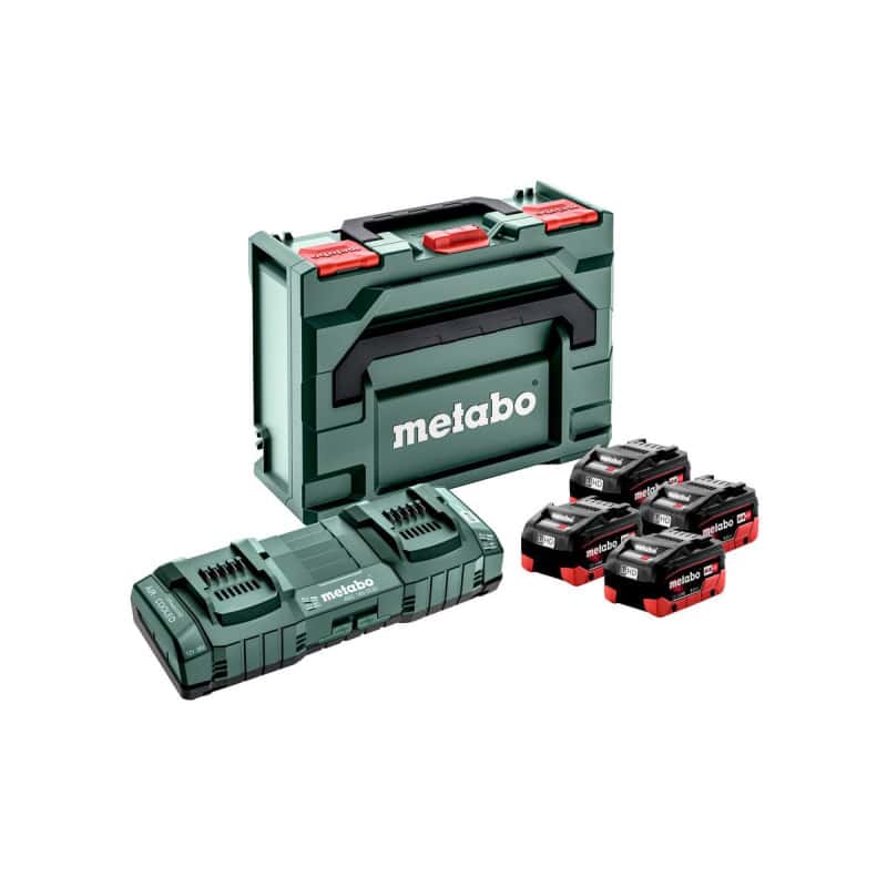 Pack énergie 4 batteries 18V 8Ah LIHD + chargeur ASC 145 DUO METABO 685135000