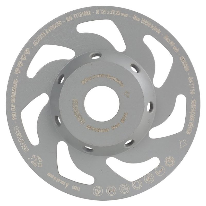 Assiette à poncer Ø125 mm diamant PRO CUP BOOMERANG SIDAMO 11131002