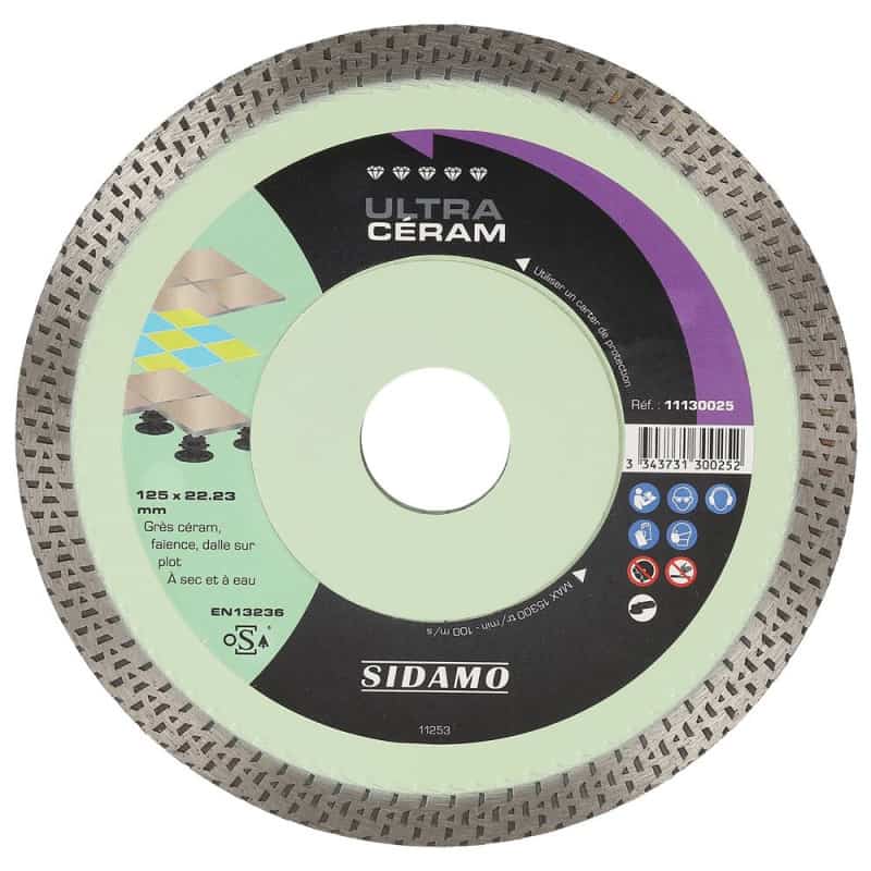 Disque diamant ULTRA CÉRAM Ø125 mm SIDAMO 11130025