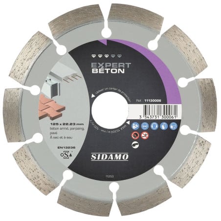 Lot de 10 disques diamant EXPERT BÉTON Ø125 mm SIDAMO 11130006
