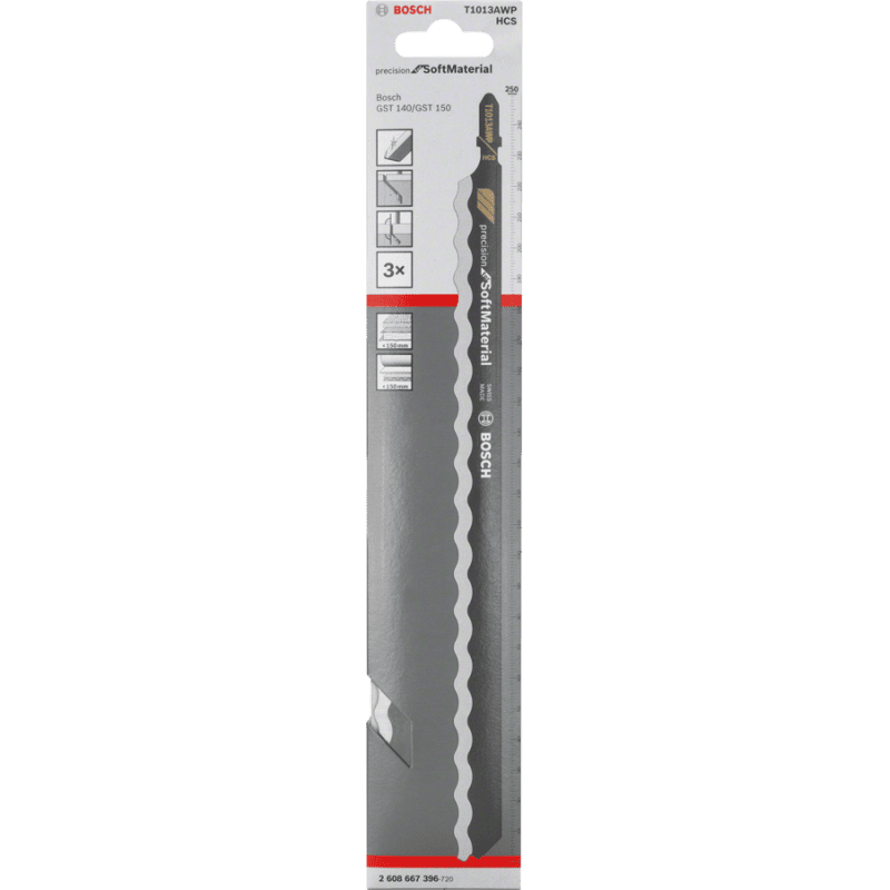 Lame de scie sauteuse T 1013 AWP Precision for Soft Material x3 BOSCH 2608667396