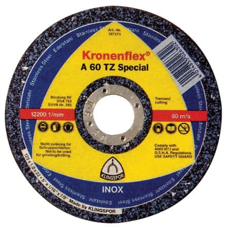 Disque à tronçonner Ø125 inox moyeu déporté KLINGSPOR