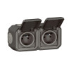 Double prise de courant anthracite complète précablée plexo 069788L