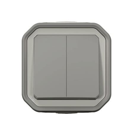 Interrupteur double va-et-vient complet saillie anthracite PLEXO LEGRAND 069715L