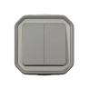 Interrupteur double va-et-vient complet saillie anthracite PLEXO LEGRAND 069715L