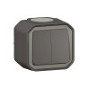 Interrupteur anthracite double va-et-vient complet saillie PLEXO LEGRAND 069775L
