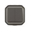 Interrupteur double va-et-vient complet saillie anthracite PLEXO LEGRAND 069775L