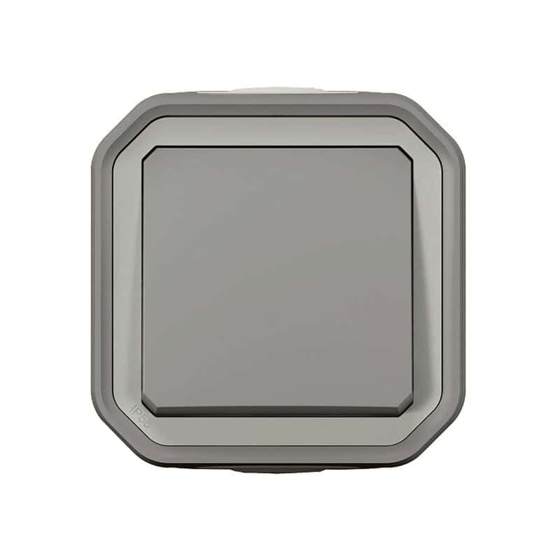 Interrupteur poussoir simple complet saillie PLEXO LEGRAND 069711L