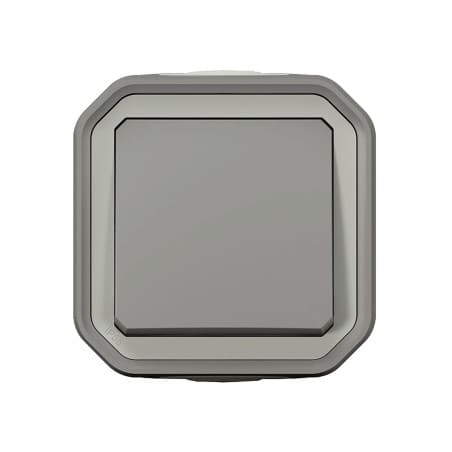 Interrupteur poussoir simple complet saillie PLEXO LEGRAND 069711L