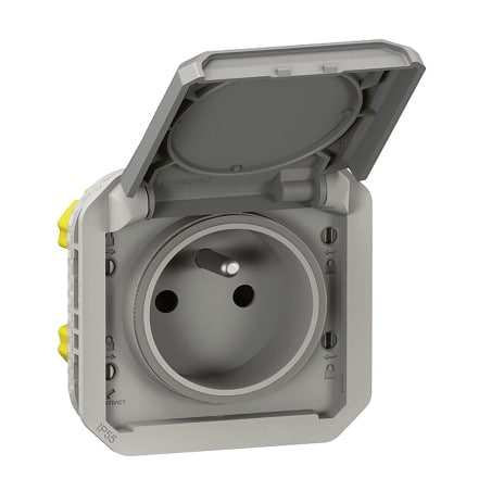 Prise de courant grise composable PLEXO LEGRAND 069551L