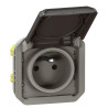 Prise de courant anthracite complète saille gris PLEXO LEGRAND 069891L