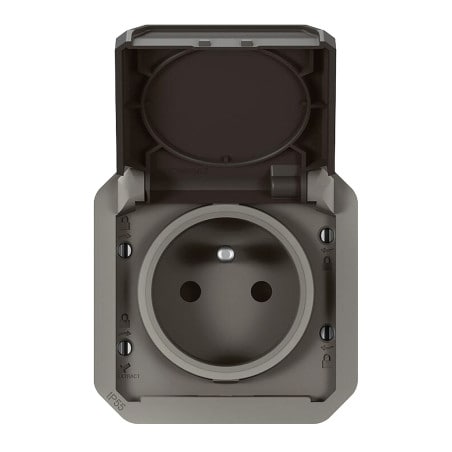 Prise de courant complète saille gris anthracite PLEXO LEGRAND 069891L