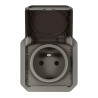 Prise de courant complète saille gris anthracite PLEXO LEGRAND 069891L