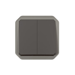 Interrupteur double composable encastré anthracite PLEXO LEGRAND 069805L