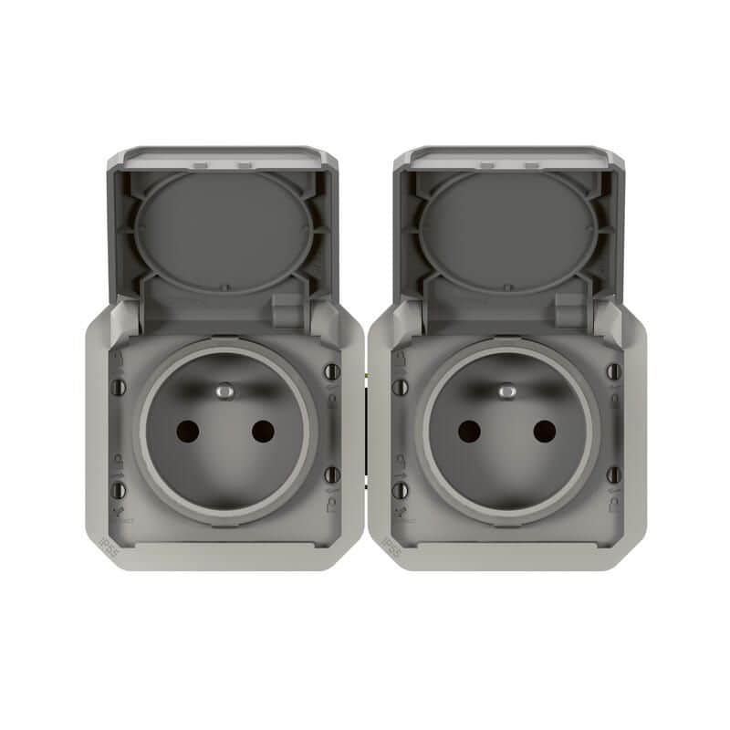 Prise de courant double horizontale composable précablée PLEXO LEGRAND 069562L