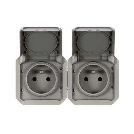 Prise de courant double horizontale composable précablée PLEXO LEGRAND 069562L